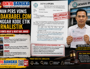 Surat Resmi Jejaring Media Dewan Pers: Radakbabel.com Terbukti Langgar Kode Etik Jurnalistik dalam Pemberitaan Tin Slag
