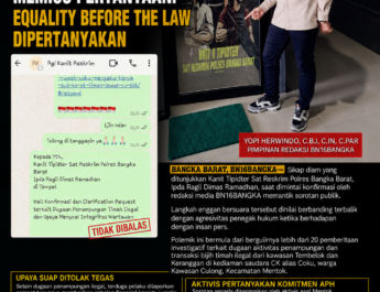 Bungkam Saat Dikonfirmasi, Sikap Kanit Tipidter Polres Bangka Barat Memicu Pertanyaan: Equality Before the Law Dipertanyakan