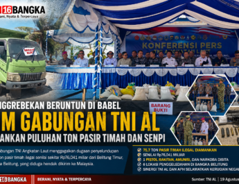 Penggrebekan Beruntun di Babel, Tim Gabungan TNI AL Amankan Puluhan Ton Pasir Timah dan Senpi