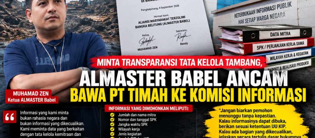 Minta Transparansi Tata Kelola Tambang, ALMASTER Babel Ancam Bawa PT Timah ke Komisi Informasi