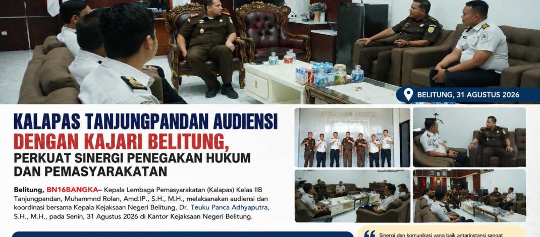 Kalapas Tanjungpandan Audiensi dengan Kajari Belitung, Perkuat Sinergi Penegakan Hukum dan Pemasyarakatan