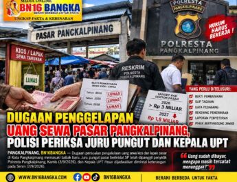 Dugaan Penggelapan Uang Sewa Pasar Pangkalpinang, Polisi Periksa Juru Pungut dan Kepala UPT
