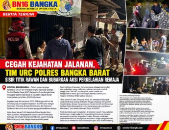 Cegah Kejahatan Jalanan, Tim URC Polres Bangka Barat Sisir Titik Rawan dan Bubarkan Aksi Perkelahian Remaja