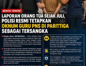 “Laporan Orang Tua Sejak Juli, Polisi Resmi Tetapkan Oknum Guru PNS di Parittiga Sebagai Tersangka”