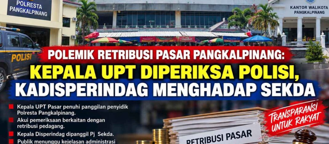 Polemik Retribusi Pasar Pangkalpinang: Kepala UPT Diperiksa Polisi, Kadisperindag Menghadap Sekda