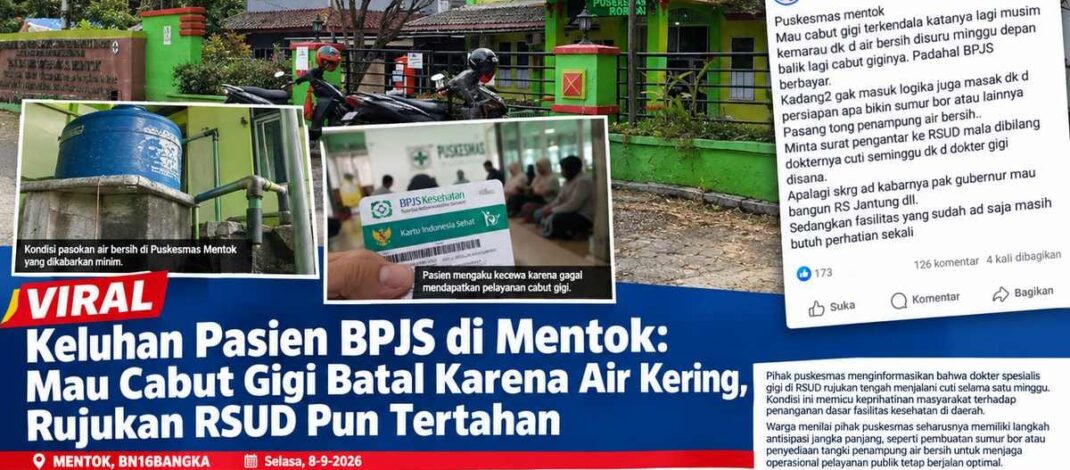 Viral Keluhan Pasien BPJS di Mentok: Mau Cabut Gigi Batal Karena Air Kering, Rujukan RSUD Pun Tertahan
