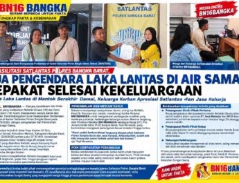 Difasilitasi Satlantas Polres Bangka Barat, Dua Pengendara Laka Lantas di Air Samak Sepakat Selesai Kekeluargaan