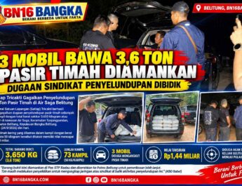 Satlap Tricakti Gagalkan Penyelundupan 3,6 Ton Pasir Timah di Air Saga Belitung