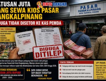 Wowww.. Ratusan Juta Uang Sewa Kios Pasar Pangkalpinang Diduga Kena Tilep