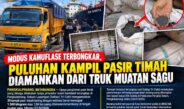 Modus Kamuflase Terbongkar, Puluhan Kampil Pasir Timah Diamankan dari Truk Muatan Sagu