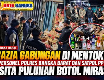 Razia Gabungan di Mentok: Personel Polres Bangka Barat dan Satpol PP Sita Puluhan Botol Miras