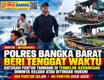 Polres Bangka Barat Beri Tenggat Waktu: Ratusan Ponton Tambang di Tembelok-Keranggan Diminta Segera Keluar atau Ditindak Hukum