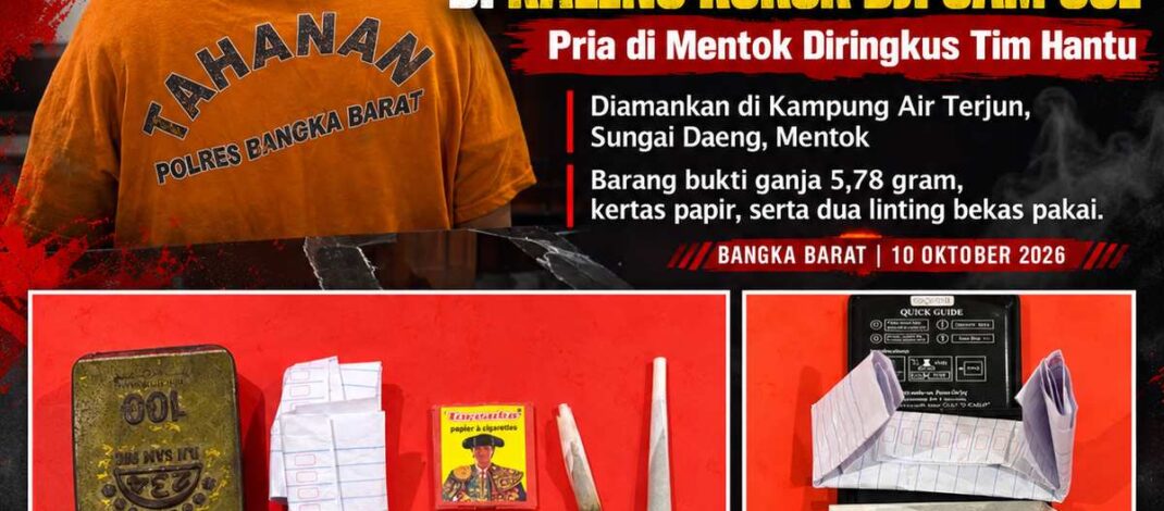 Nekat Simpan Ganja di Kaleng Rokok Dji Sam Soe, Pria di Mentok Diringkus Tim Hantu