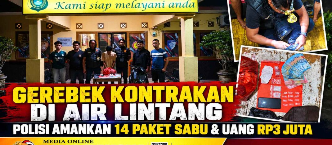 Gerebek Kontrakan di Air Lintang, Polisi Amankan 14 Paket Sabu dan Uang Rp3 Juta