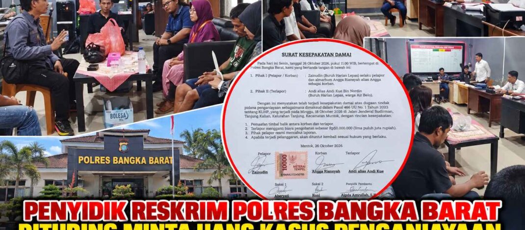 Penyidik Reskrim Polres Bangka Barat Dituding Minta Uang Kasus Penganiayaan, PJS: Hoaks, Saya Saksi Mediasinya!