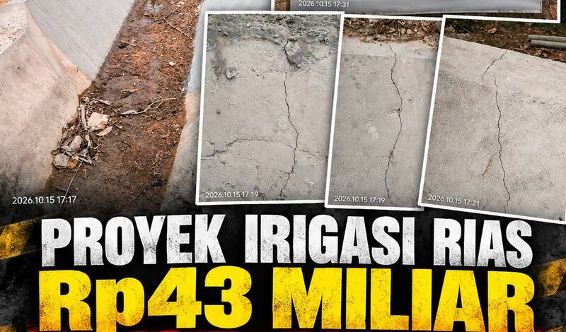 Baru Dikerjakan Sudah Retak! Proyek Irigasi Rias Rp43 Miliar, Ke Mana Pengawasan?