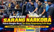 Gelar Operasi Sarang Narkoba di Mentok, Polres Bangka Barat Tes Urine Pengunjung Cafe Kepo depan Menumbing