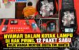 Nyamar Dalam Kotak Lampu di Rak Piring, 12 Paket Sabu Milik Warga Mentok Disita Tim Hantu